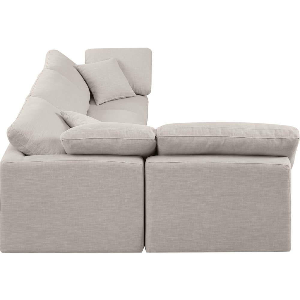 Indulge Beige Linen Textured Fabric Modular Sectional. Picture 5