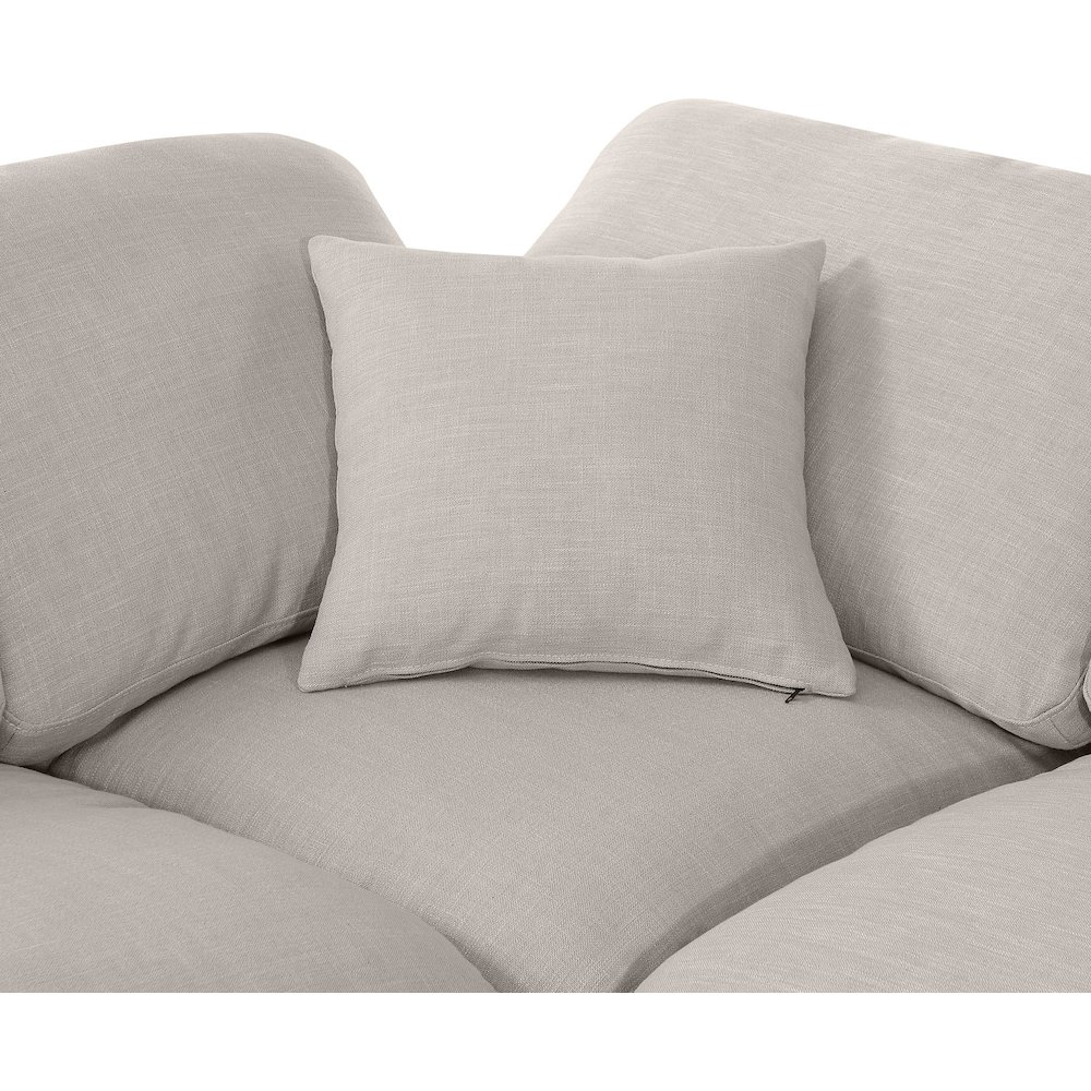 Indulge Beige Linen Textured Fabric Modular Sectional. Picture 7
