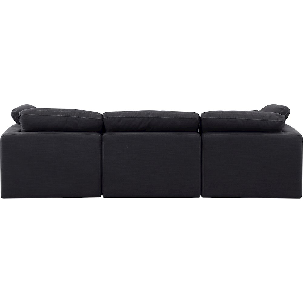 Indulge Black Linen Textured Fabric Modular Sofa. Picture 3