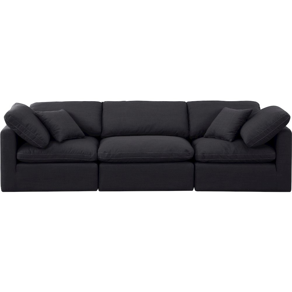 Indulge Black Linen Textured Fabric Modular Sofa. Picture 4