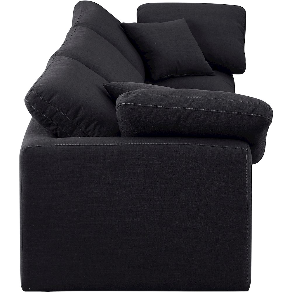 Indulge Black Linen Textured Fabric Modular Sofa. Picture 5