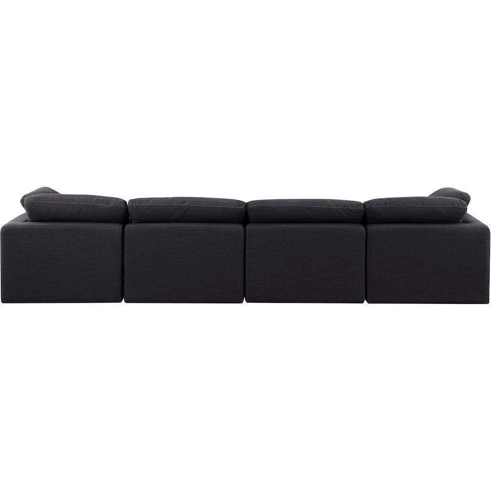 Indulge Black Linen Textured Fabric Modular Sofa. Picture 3