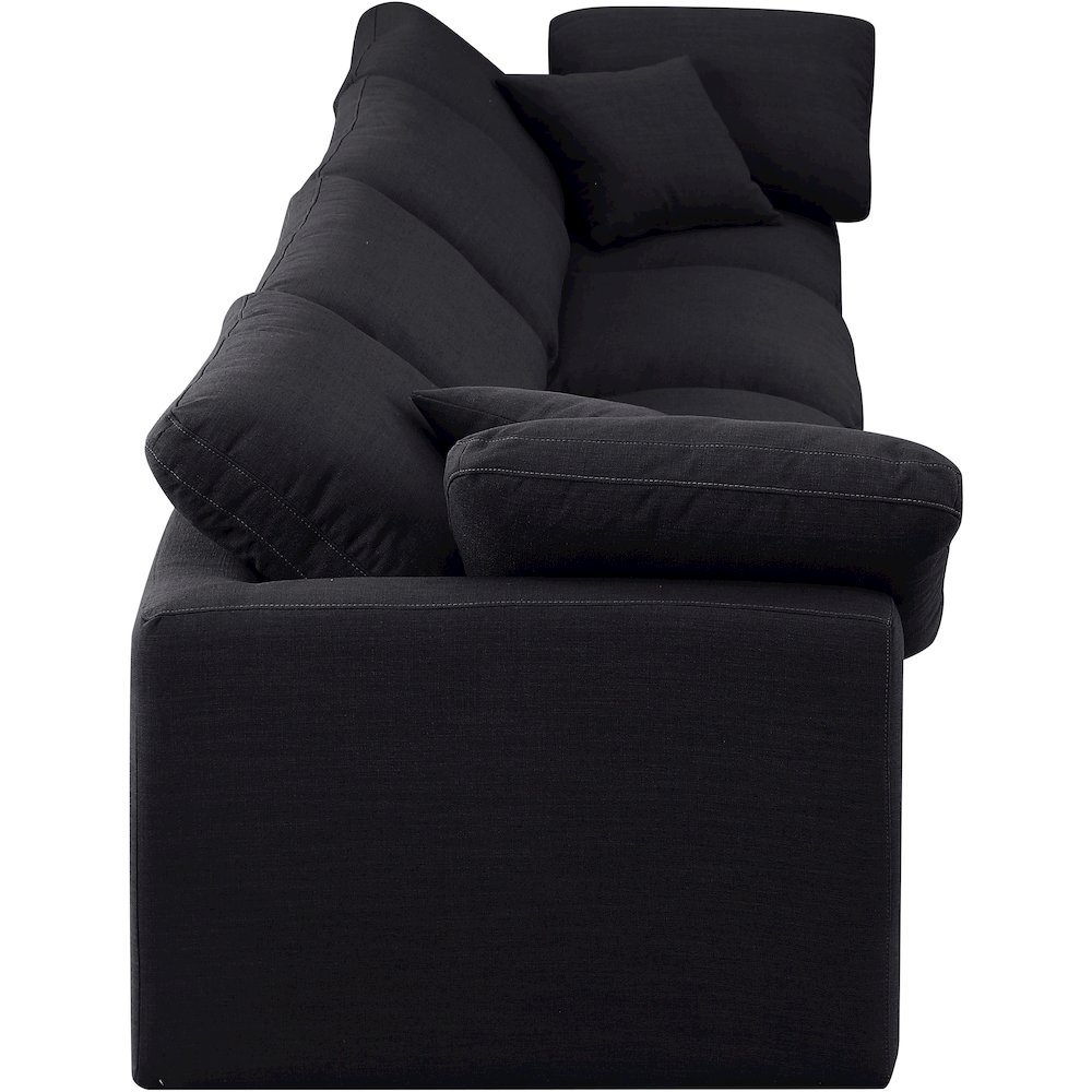 Indulge Black Linen Textured Fabric Modular Sofa. Picture 5