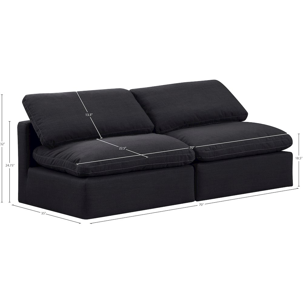 Indulge Black Linen Textured Fabric Modular Sofa. Picture 7
