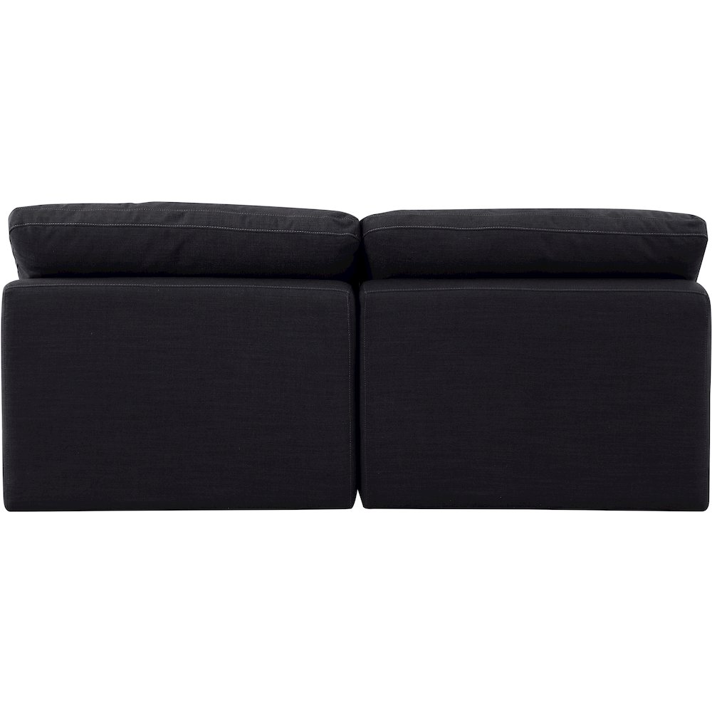 Indulge Black Linen Textured Fabric Modular Sofa. Picture 3