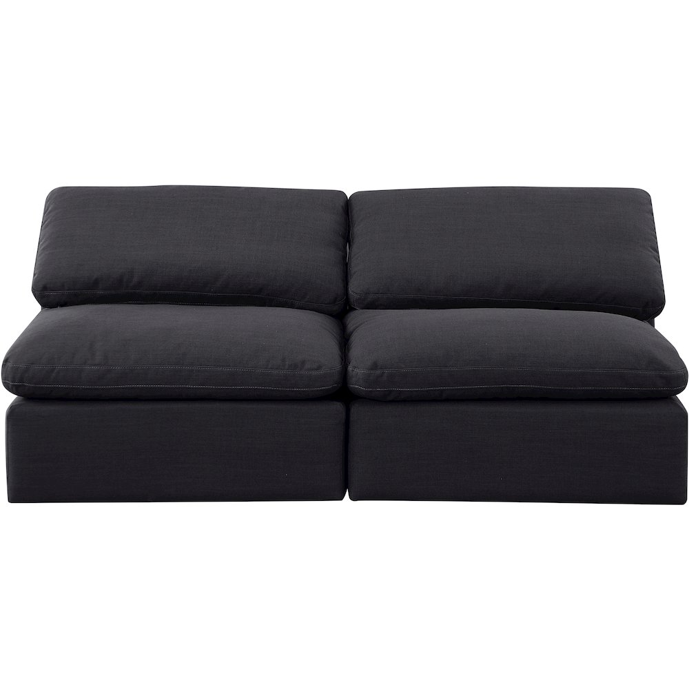 Indulge Black Linen Textured Fabric Modular Sofa. Picture 4