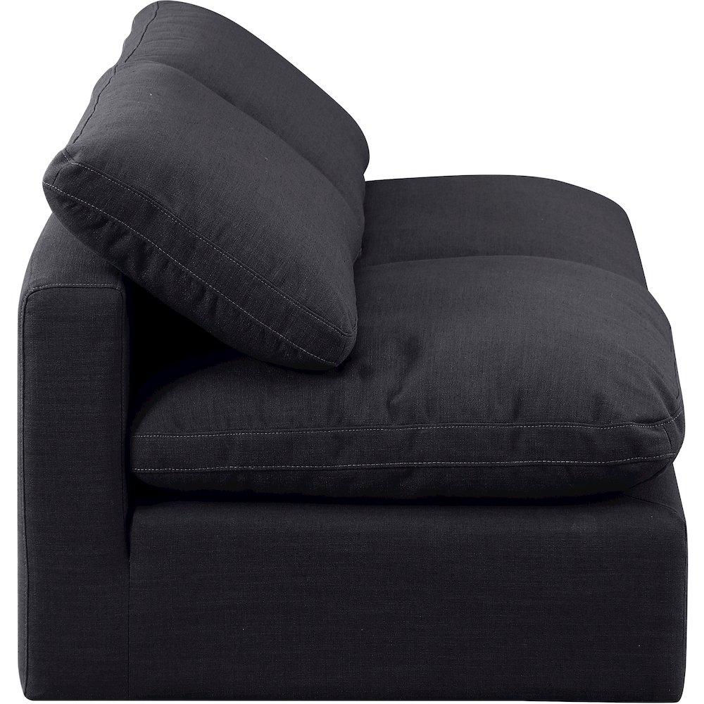 Indulge Black Linen Textured Fabric Modular Sofa. Picture 5