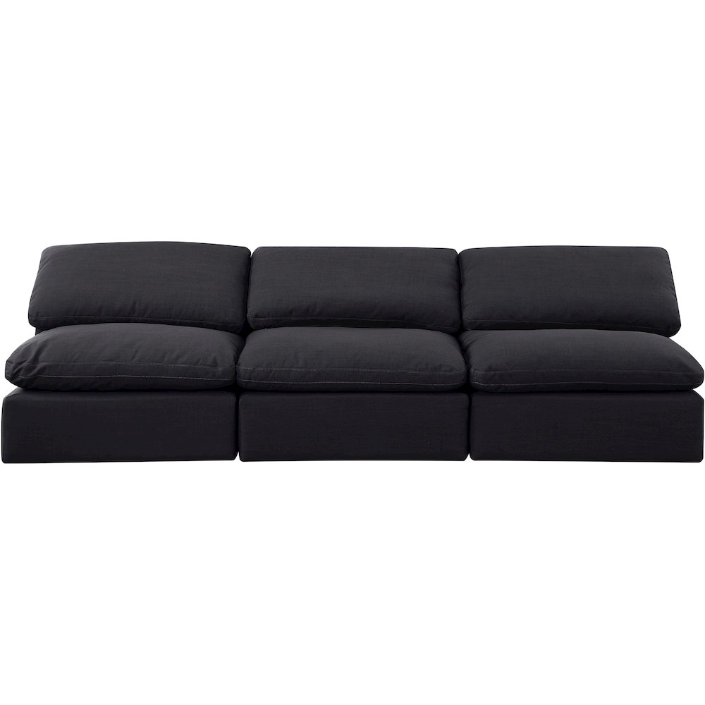 Indulge Black Linen Textured Fabric Modular Sofa. Picture 4