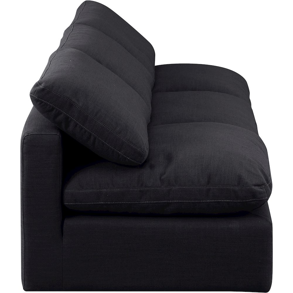 Indulge Black Linen Textured Fabric Modular Sofa. Picture 5
