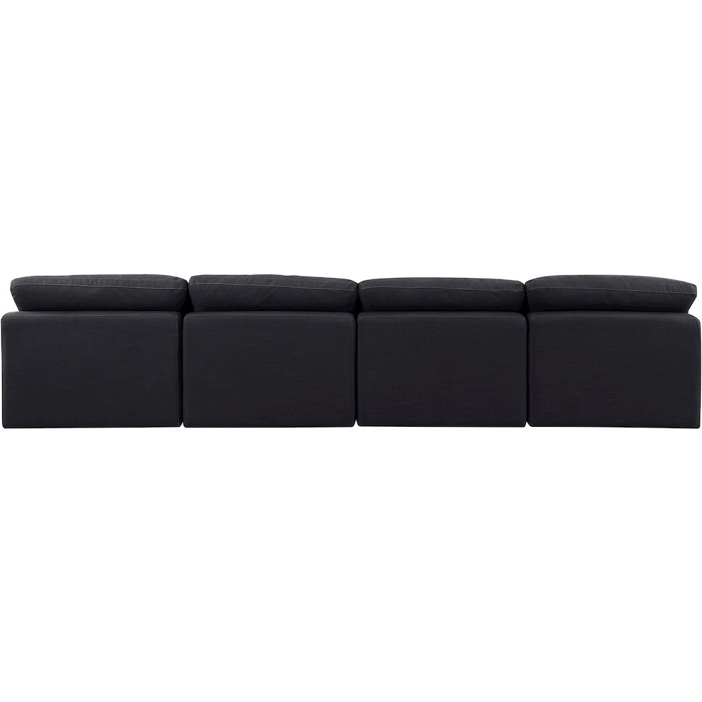 Indulge Black Linen Textured Fabric Modular Sofa. Picture 3