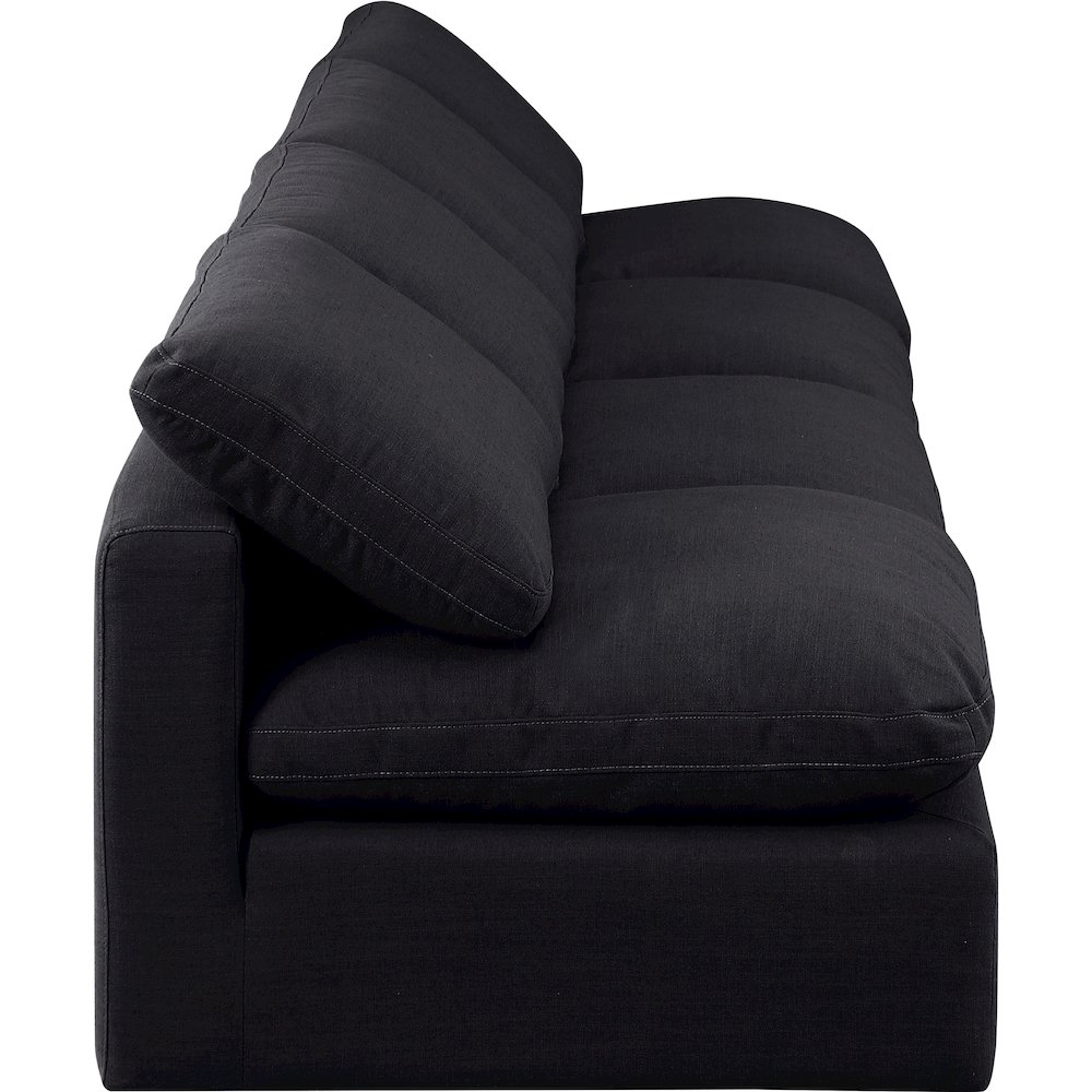 Indulge Black Linen Textured Fabric Modular Sofa. Picture 5