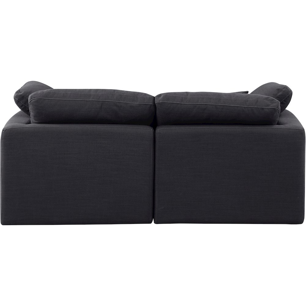 Indulge Black Linen Textured Fabric Modular Sofa. Picture 3