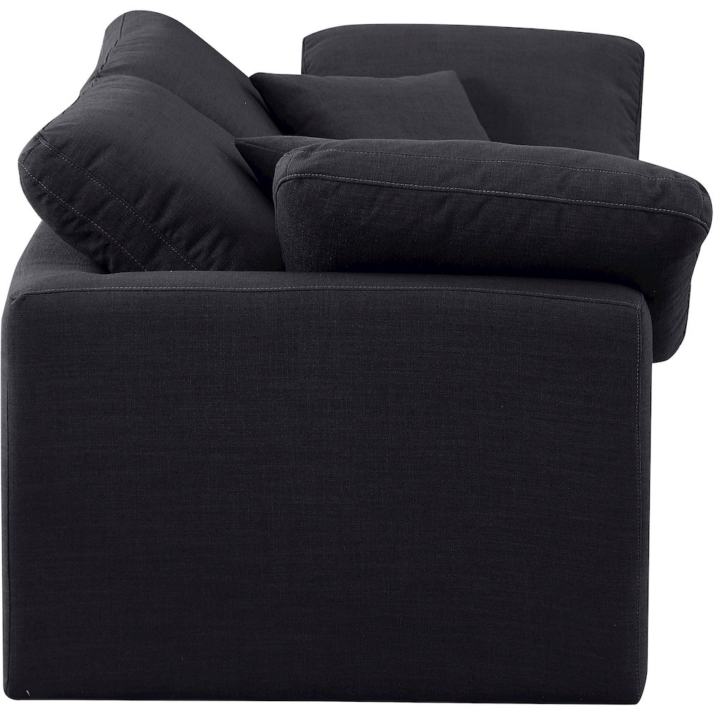 Indulge Black Linen Textured Fabric Modular Sofa. Picture 5