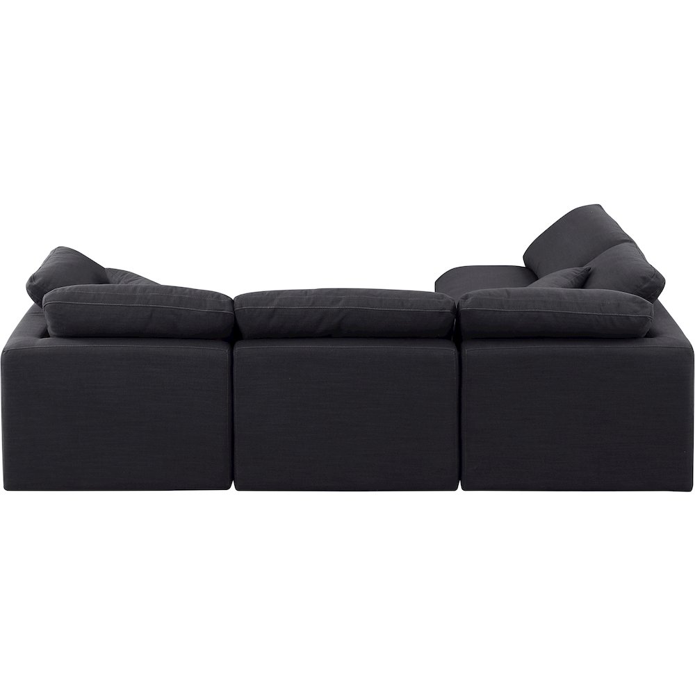 Indulge Black Linen Textured Fabric Modular Sectional. Picture 3