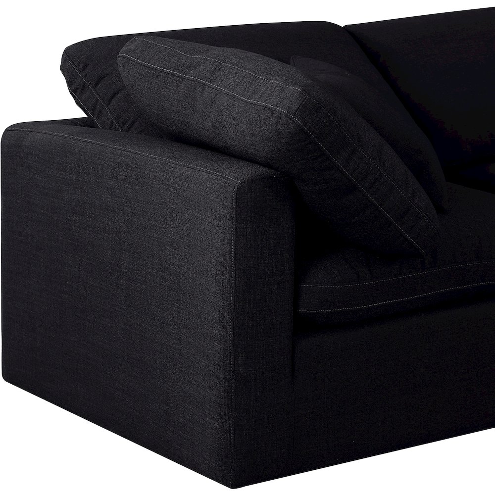 Indulge Black Linen Textured Fabric Modular Sectional. Picture 6