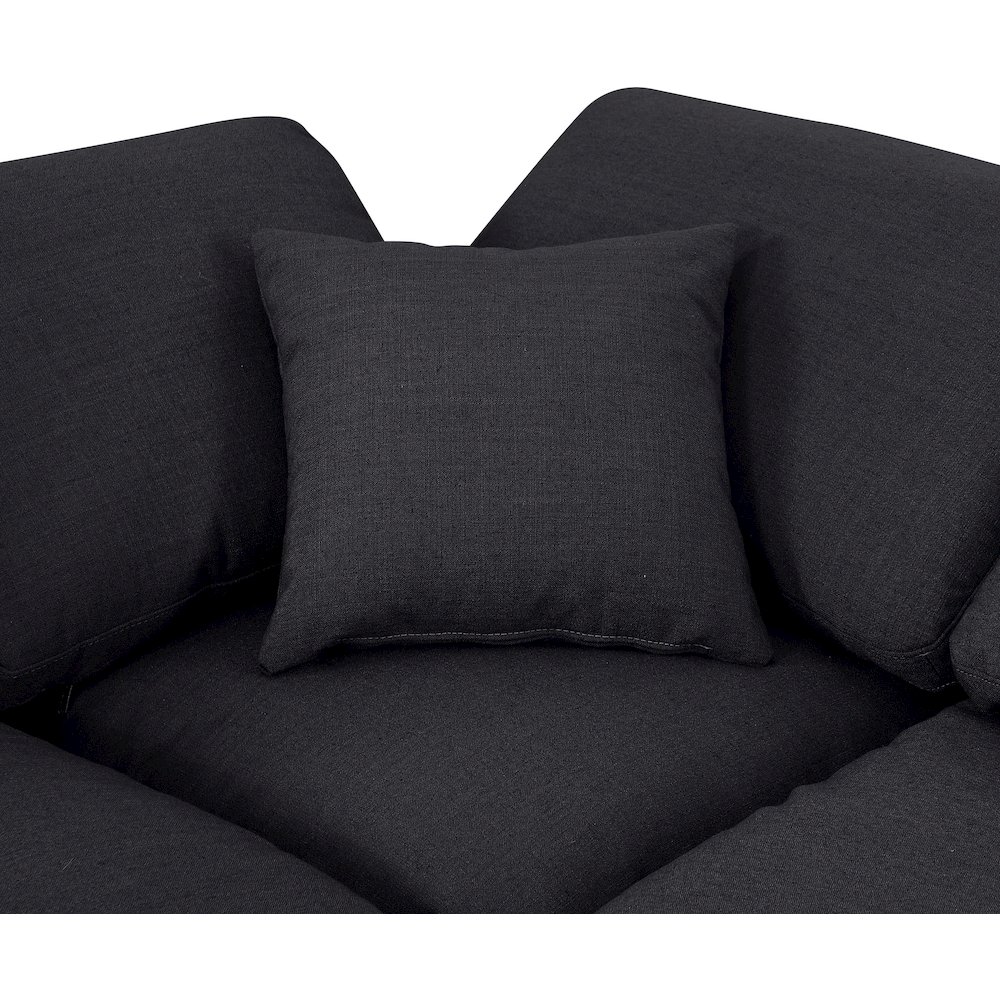 Indulge Black Linen Textured Fabric Modular Sectional. Picture 7