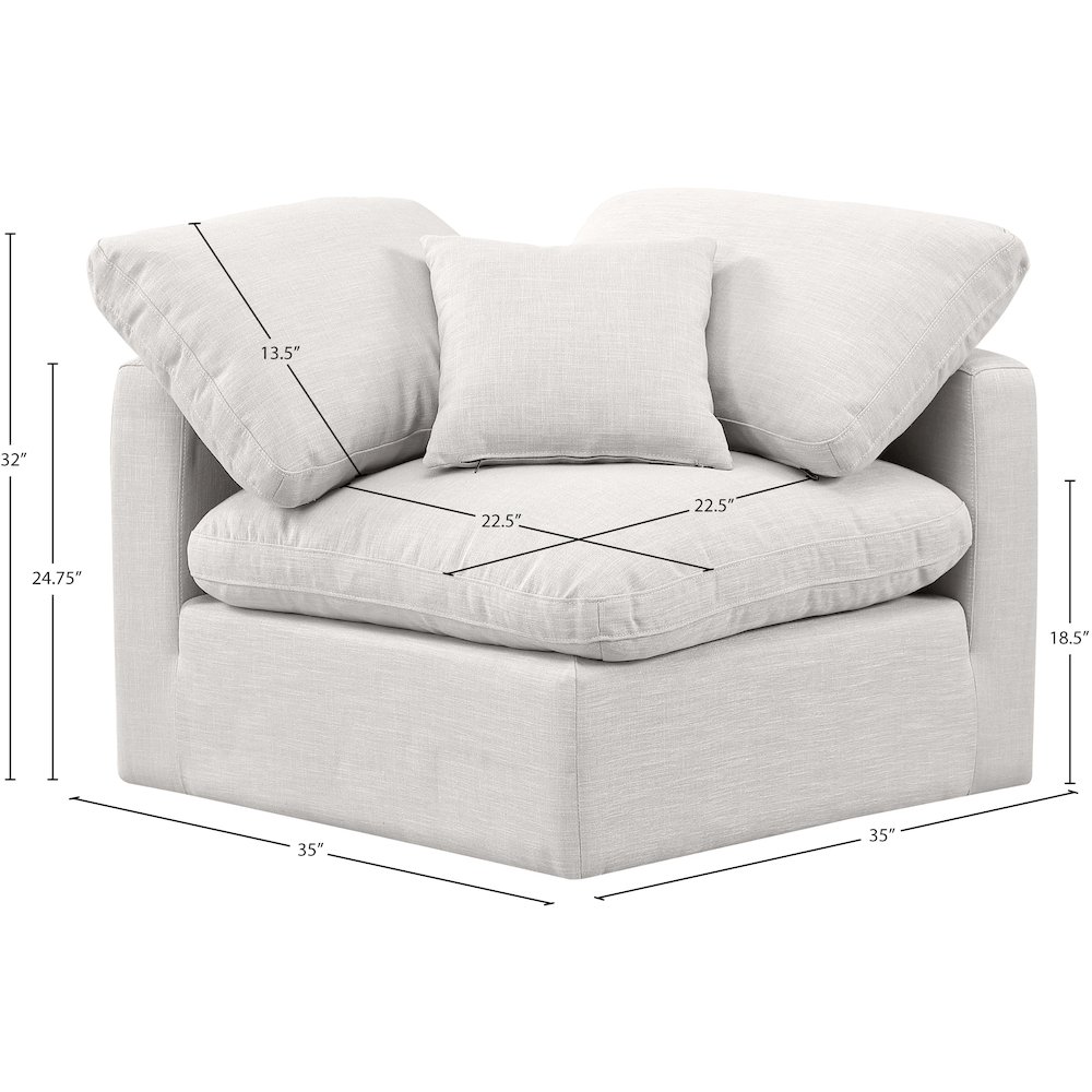 Indulge Cream Linen Textured Fabric Corner Chair. Picture 8