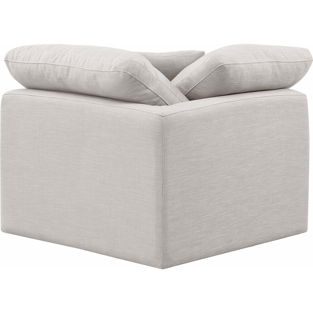 Indulge Cream Linen Textured Fabric Corner Chair. Picture 3