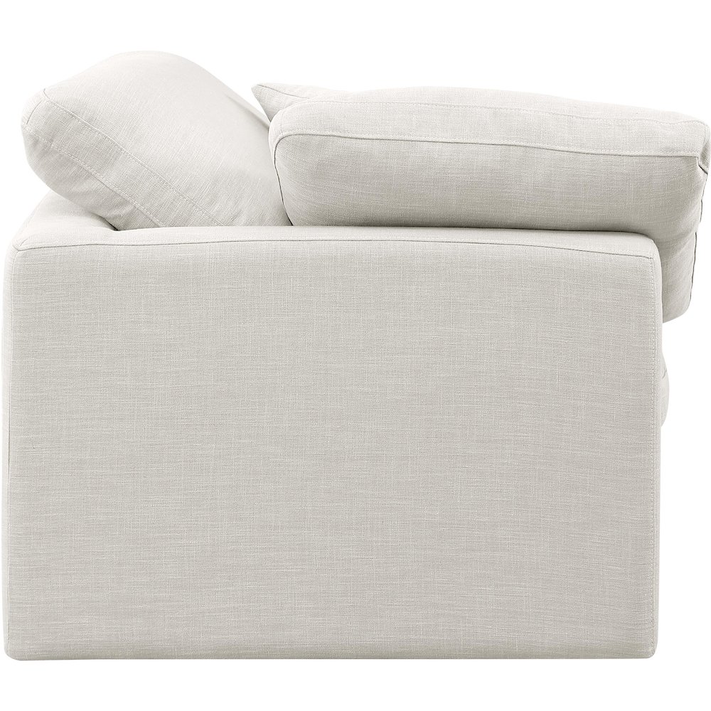 Indulge Cream Linen Textured Fabric Corner Chair. Picture 5