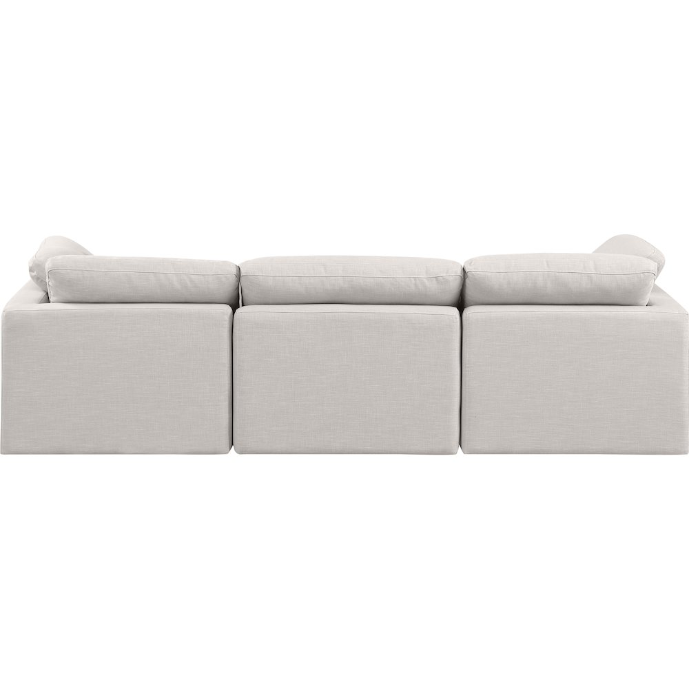 Indulge Cream Linen Textured Fabric Modular Sofa. Picture 3