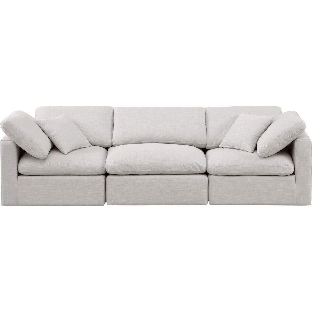Indulge Cream Linen Textured Fabric Modular Sofa. Picture 4