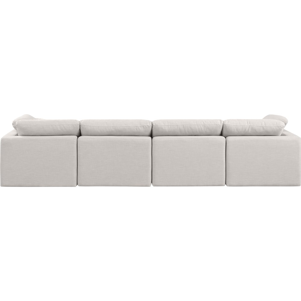 Indulge Cream Linen Textured Fabric Modular Sofa. Picture 3