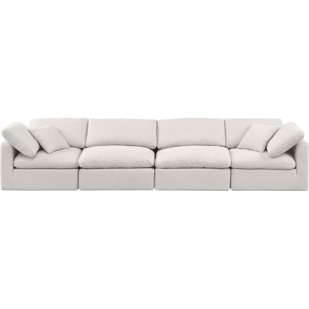 Indulge Cream Linen Textured Fabric Modular Sofa. Picture 4
