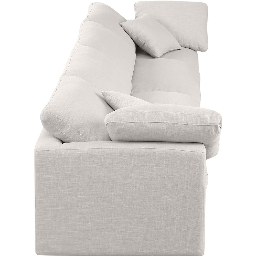 Indulge Cream Linen Textured Fabric Modular Sofa. Picture 5