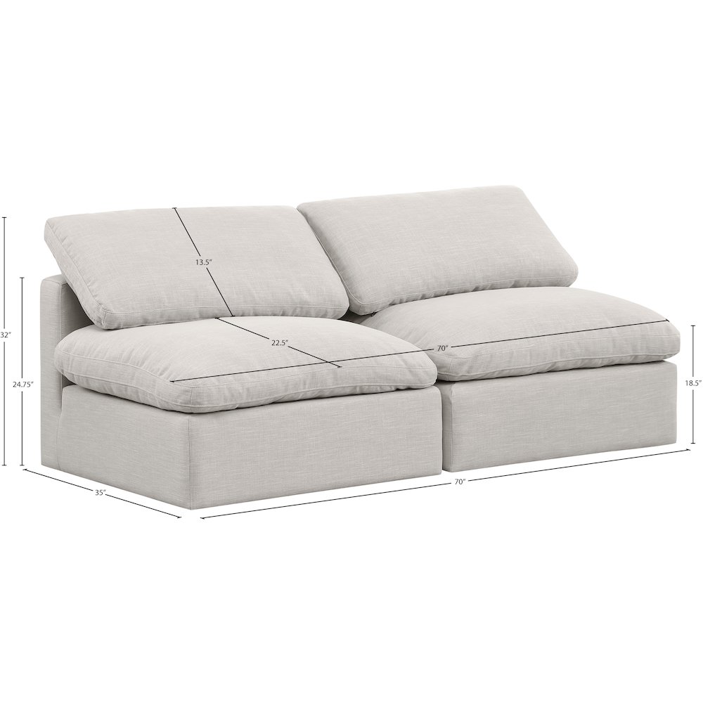 Indulge Cream Linen Textured Fabric Modular Sofa. Picture 7