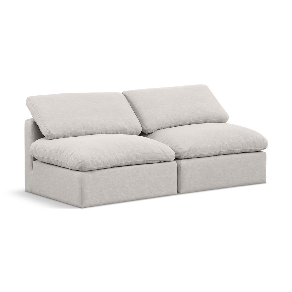 Indulge Cream Linen Textured Fabric Modular Sofa. Picture 1