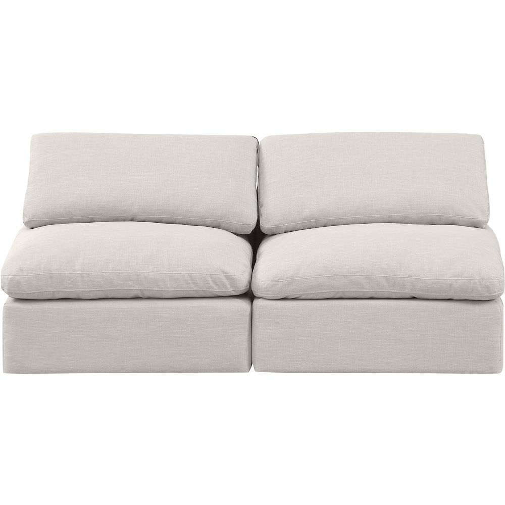 Indulge Cream Linen Textured Fabric Modular Sofa. Picture 4