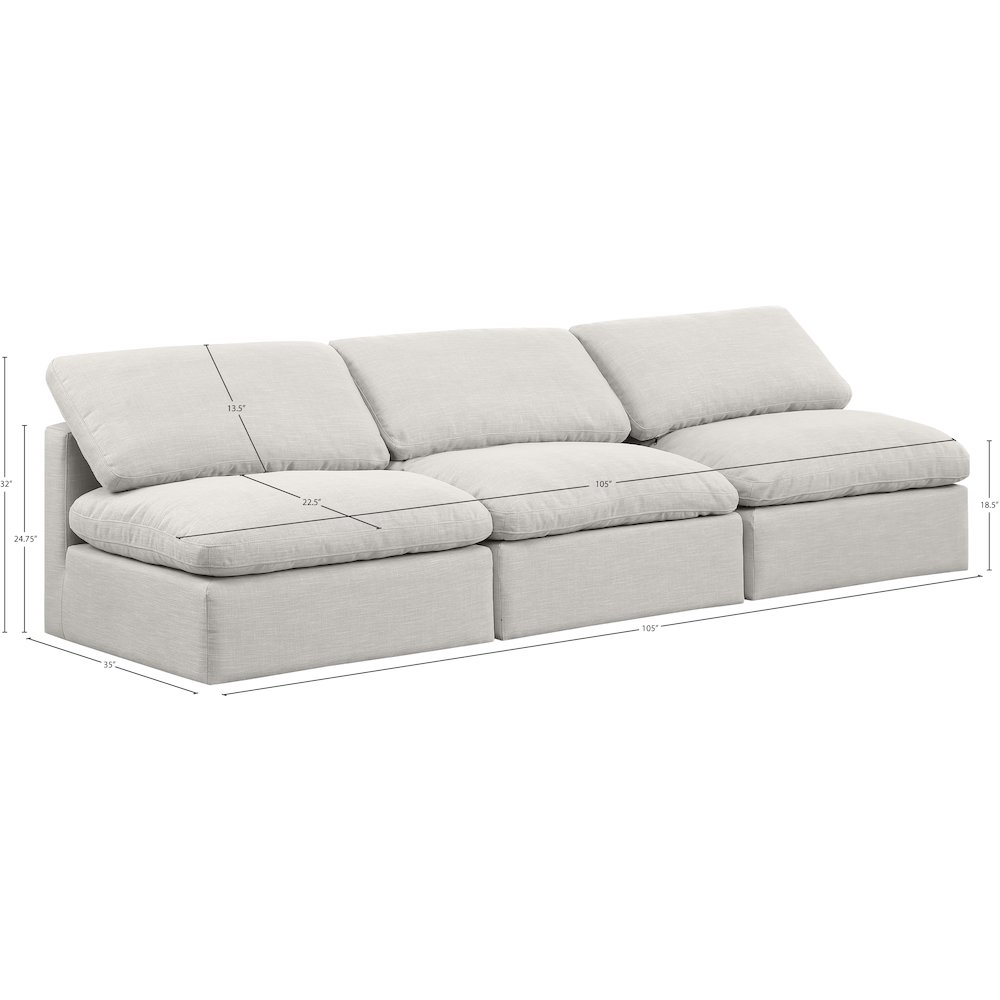 Indulge Cream Linen Textured Fabric Modular Sofa. Picture 7