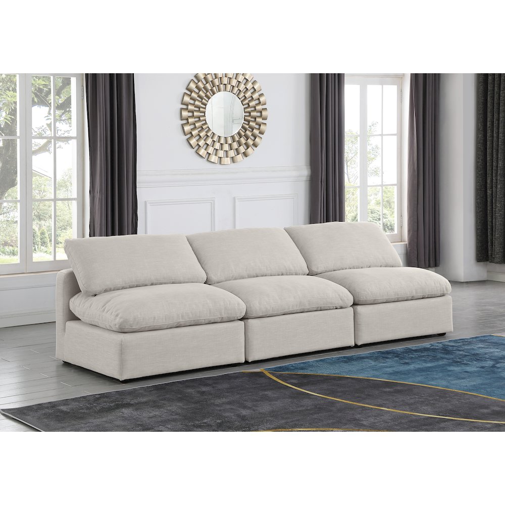 Indulge Cream Linen Textured Fabric Modular Sofa. Picture 2