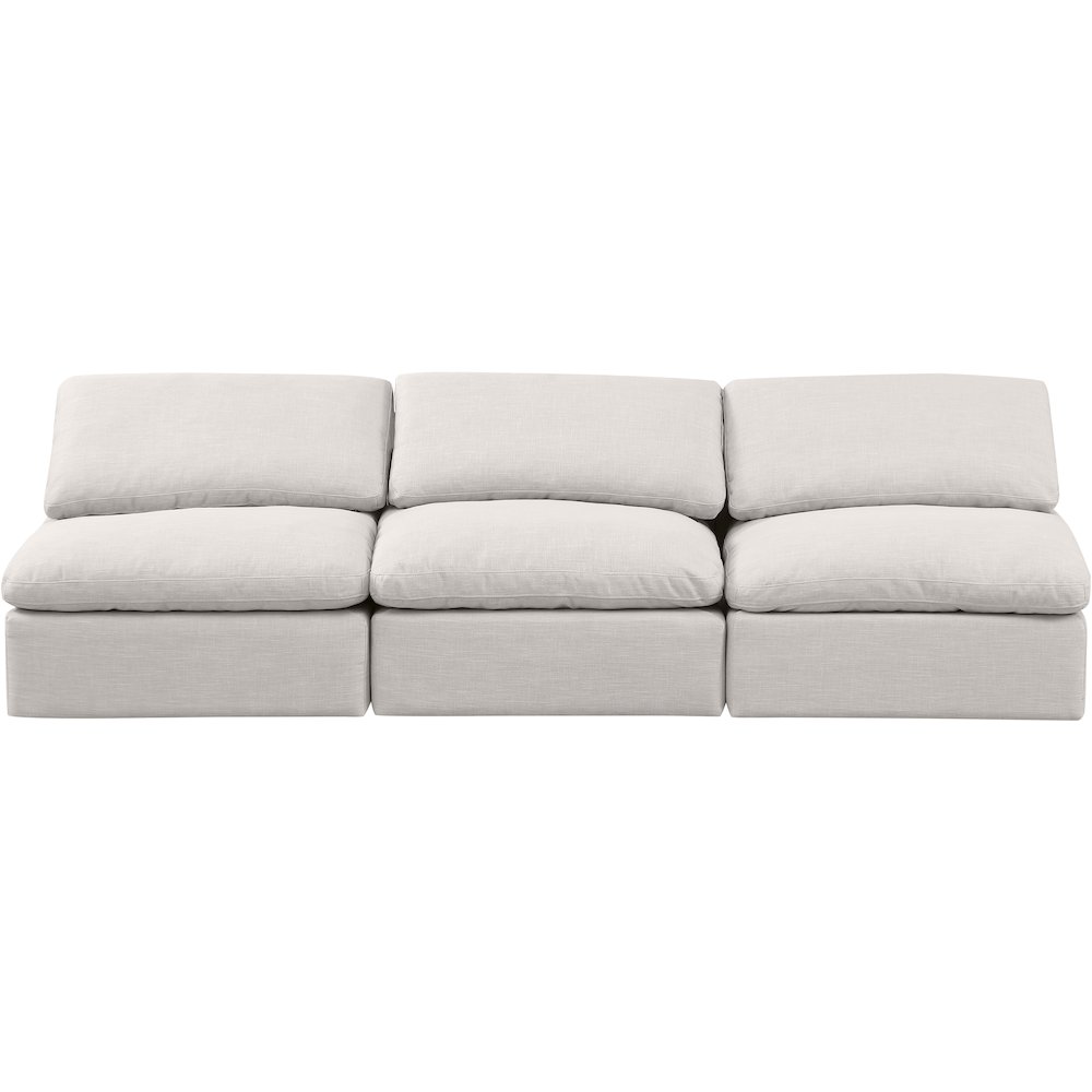 Indulge Cream Linen Textured Fabric Modular Sofa. Picture 4