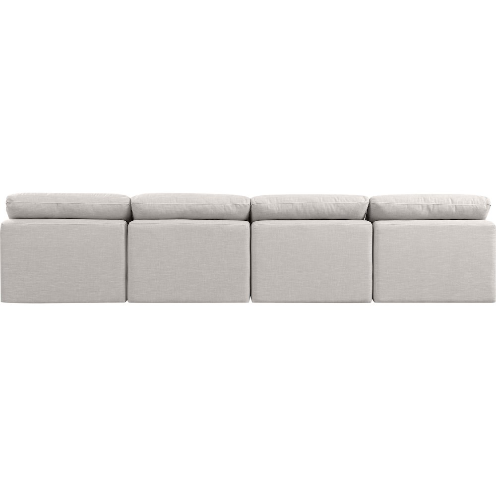 Indulge Cream Linen Textured Fabric Modular Sofa. Picture 3