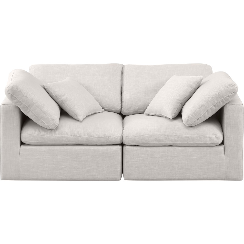 Indulge Cream Linen Textured Fabric Modular Sofa. Picture 4