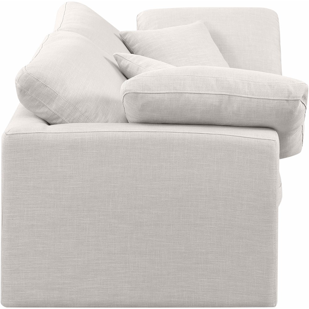 Indulge Cream Linen Textured Fabric Modular Sofa. Picture 5