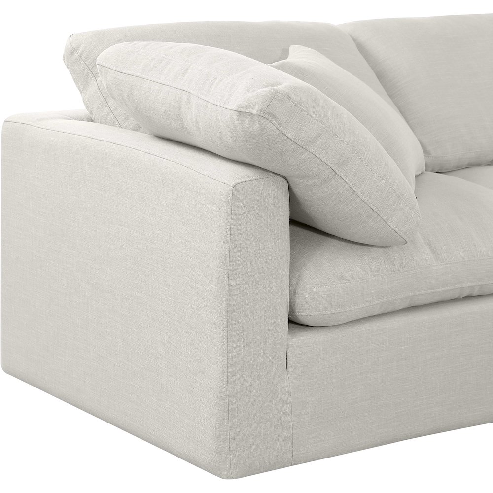 Indulge Cream Linen Textured Fabric Modular Sofa. Picture 6
