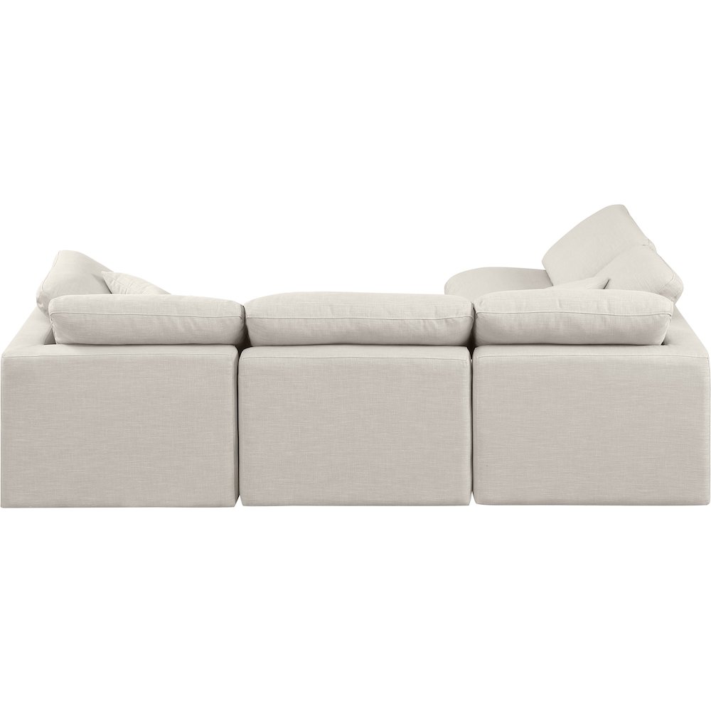 Indulge Cream Linen Textured Fabric Modular Sectional. Picture 3