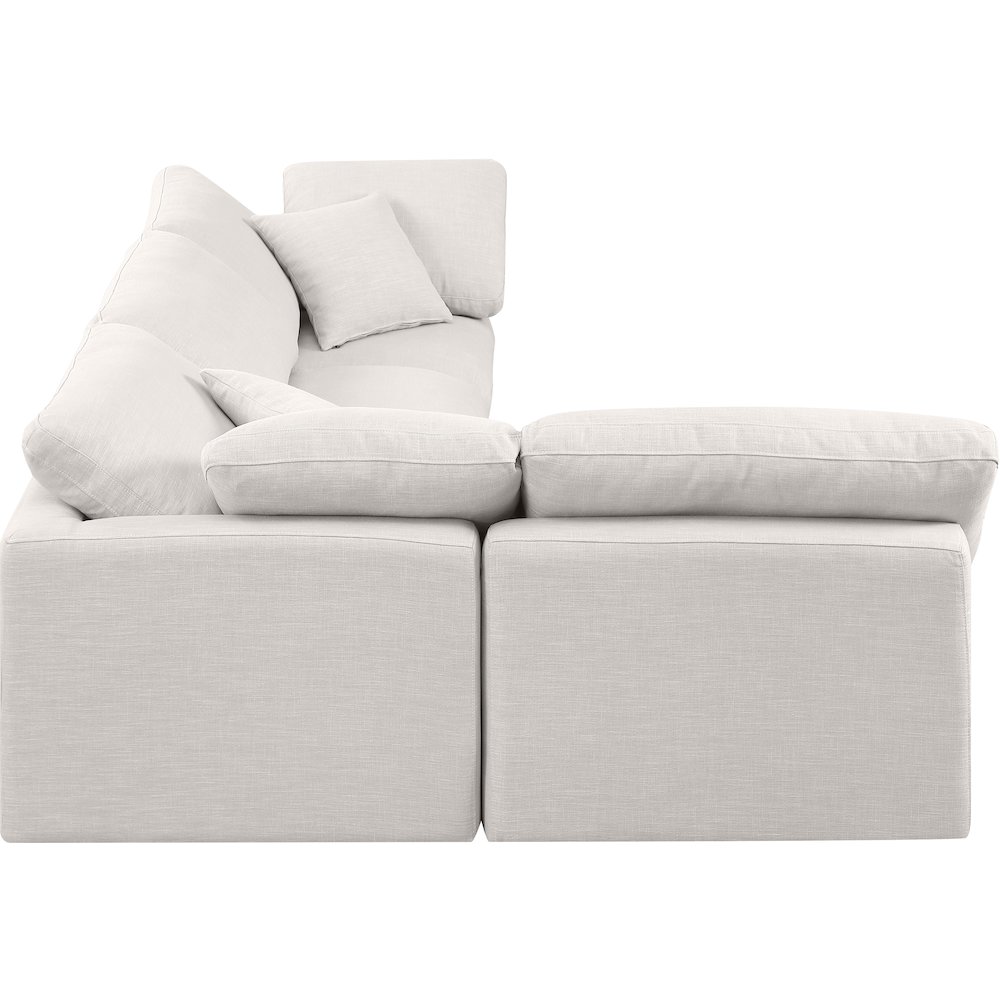 Indulge Cream Linen Textured Fabric Modular Sectional. Picture 5