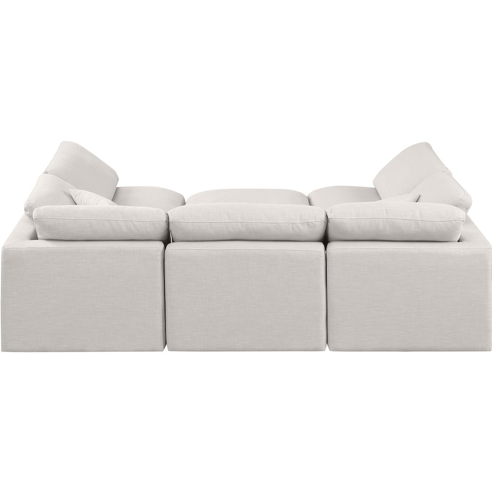 Indulge Cream Linen Textured Fabric Modular Sectional. Picture 3