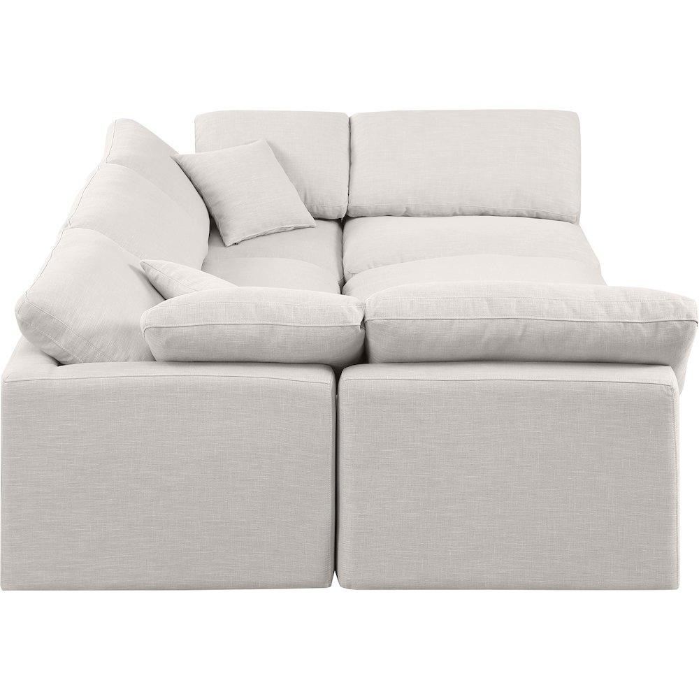 Indulge Cream Linen Textured Fabric Modular Sectional. Picture 5