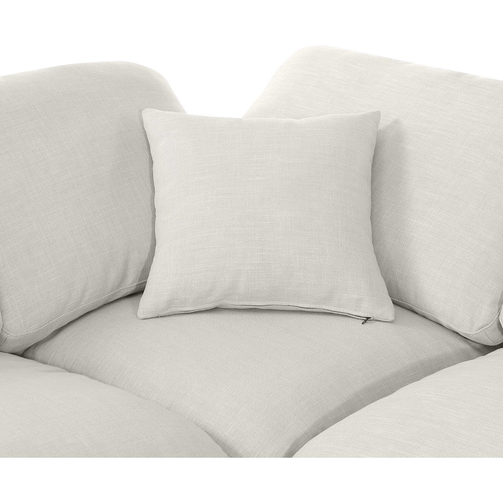 Indulge Cream Linen Textured Fabric Modular Sectional. Picture 6
