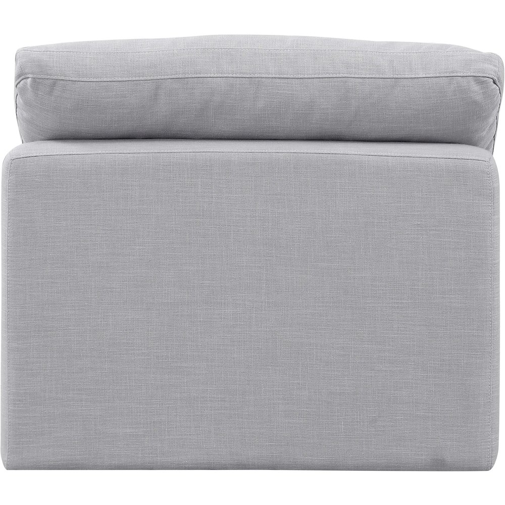 Indulge Grey Linen Textured Fabric Armless Chair. Picture 3