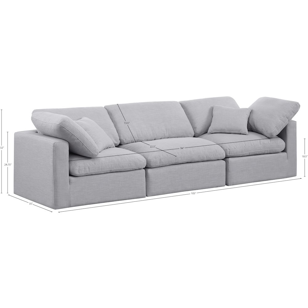 Indulge Grey Linen Textured Fabric Modular Sofa. Picture 6