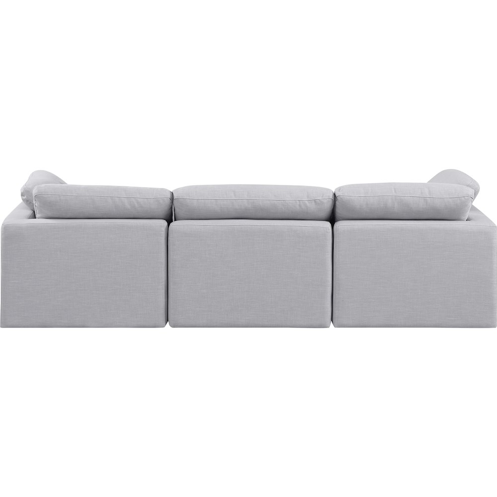 Indulge Grey Linen Textured Fabric Modular Sofa. Picture 3