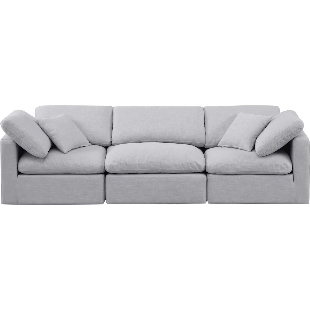 Indulge Grey Linen Textured Fabric Modular Sofa. Picture 4