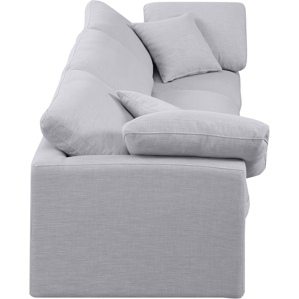 Indulge Grey Linen Textured Fabric Modular Sofa. Picture 5