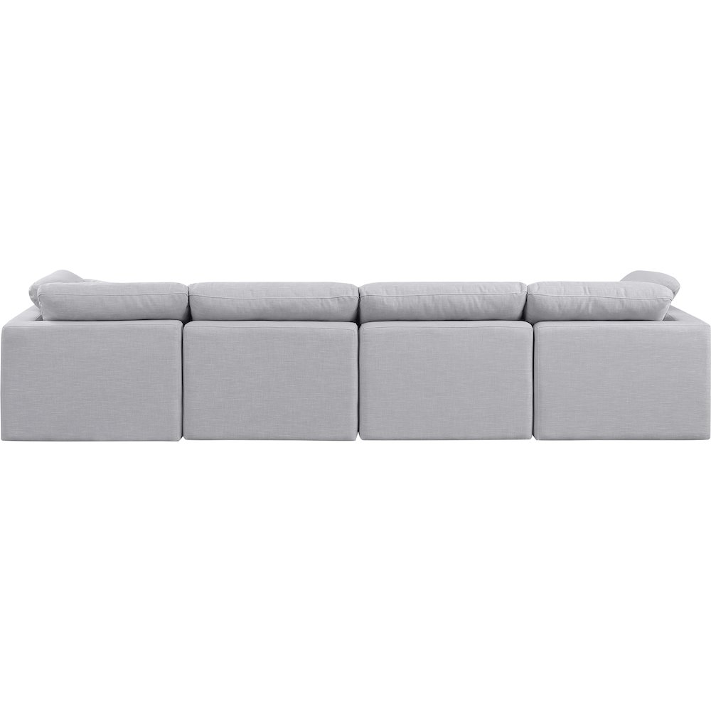 Indulge Grey Linen Textured Fabric Modular Sofa. Picture 3