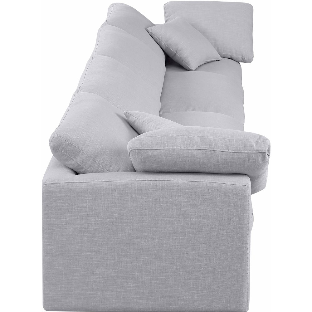 Indulge Grey Linen Textured Fabric Modular Sofa. Picture 5